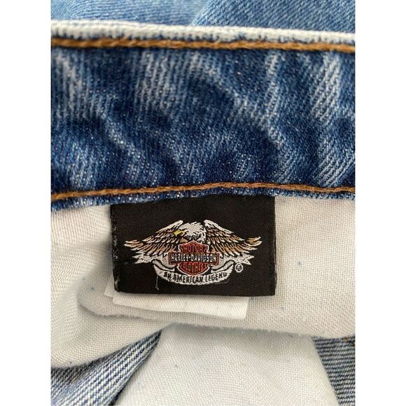 Harley Davidson Jeans Blue Med. Wash Bootcut Cotton Denim Women’s Sz 16P Petite - Picture 5 of 7